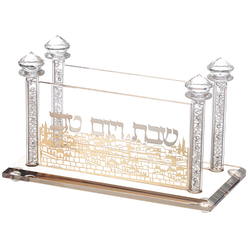 מפיון קריסטל מהודר עם פלקטה "נוף ירושלים"