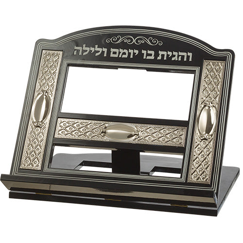 שטנדר מהודר מעץ מהגוני עם פלקטה מוכספת