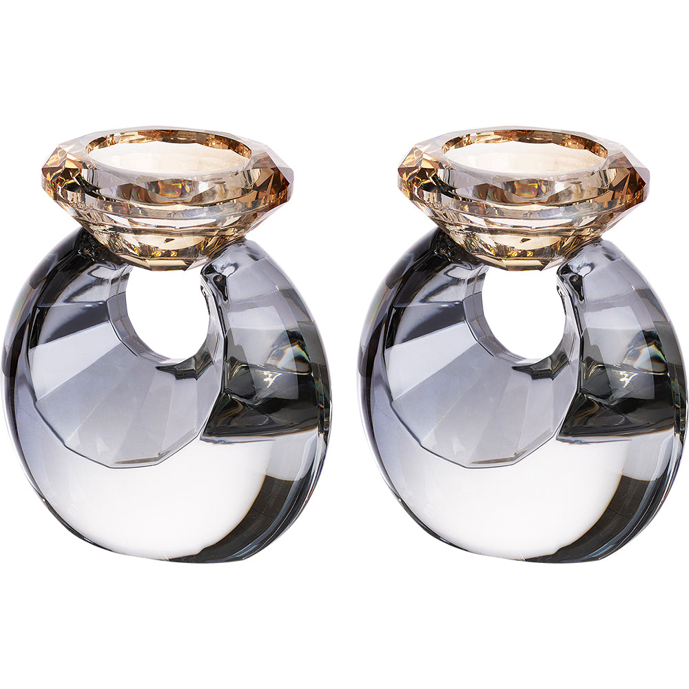 זוג פמוטי קריסטל מהודרים 10 ס"מ