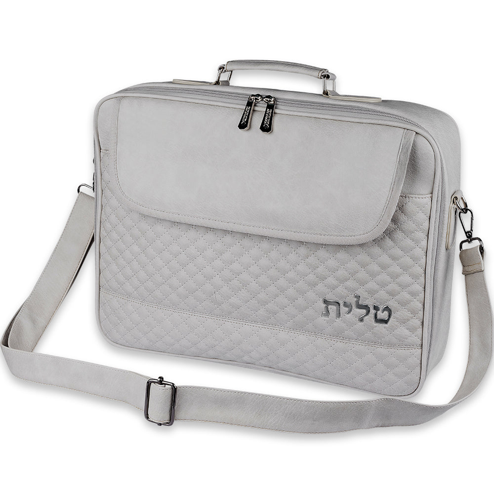 תיק טלית גדול עם חלוקה פנימית גוון אפור פיו מפואר