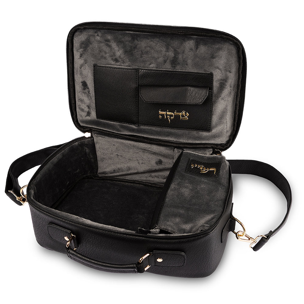 תיק טלית גוון שחור פיו מפואר עם ידית