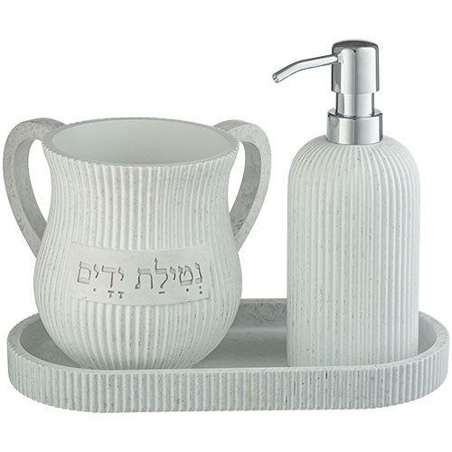סט סבונייה עם נטלה מפולימר מהודר כולל מגש
