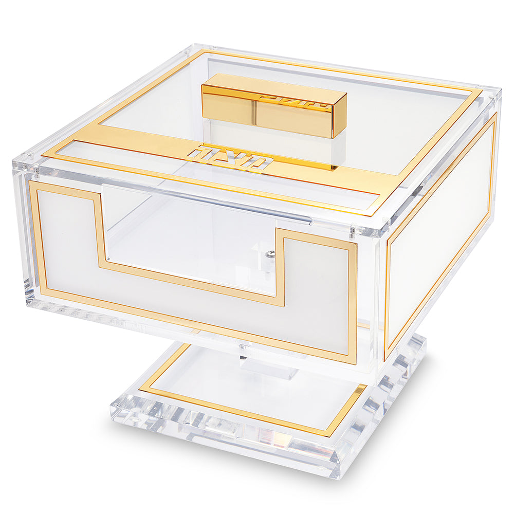 כלי למצה מאקריליק מהודר עם רגל