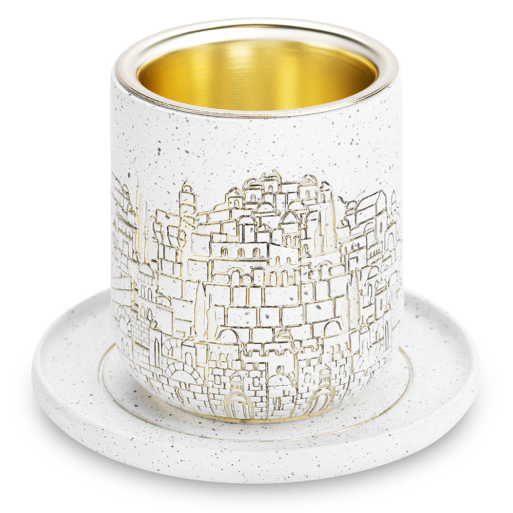 גביע קידוש מהודר מפולימר "ירושלים" עם תחתית 8 ס"מ