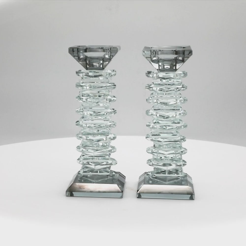 זוג פמוטי קריסטל מהודרים – 17.5 ס״מ